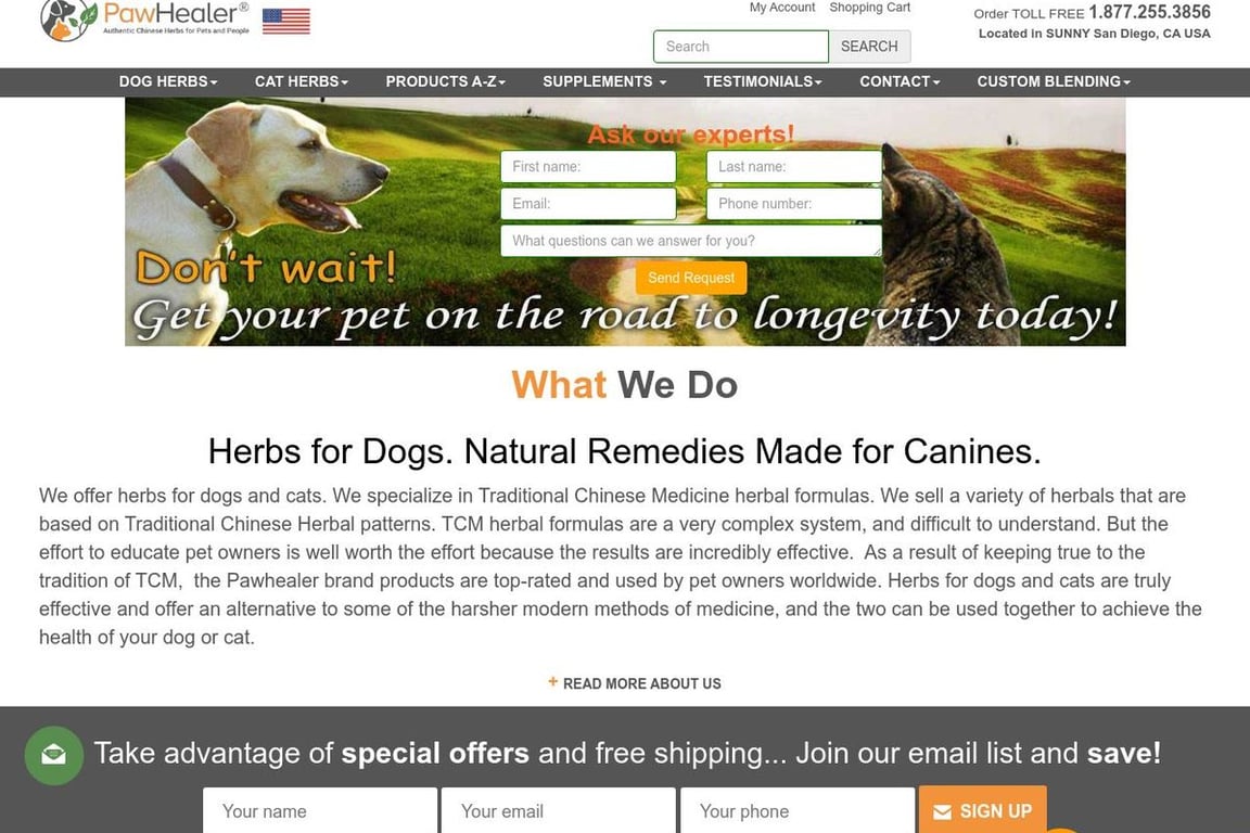 Paw Healer homepage