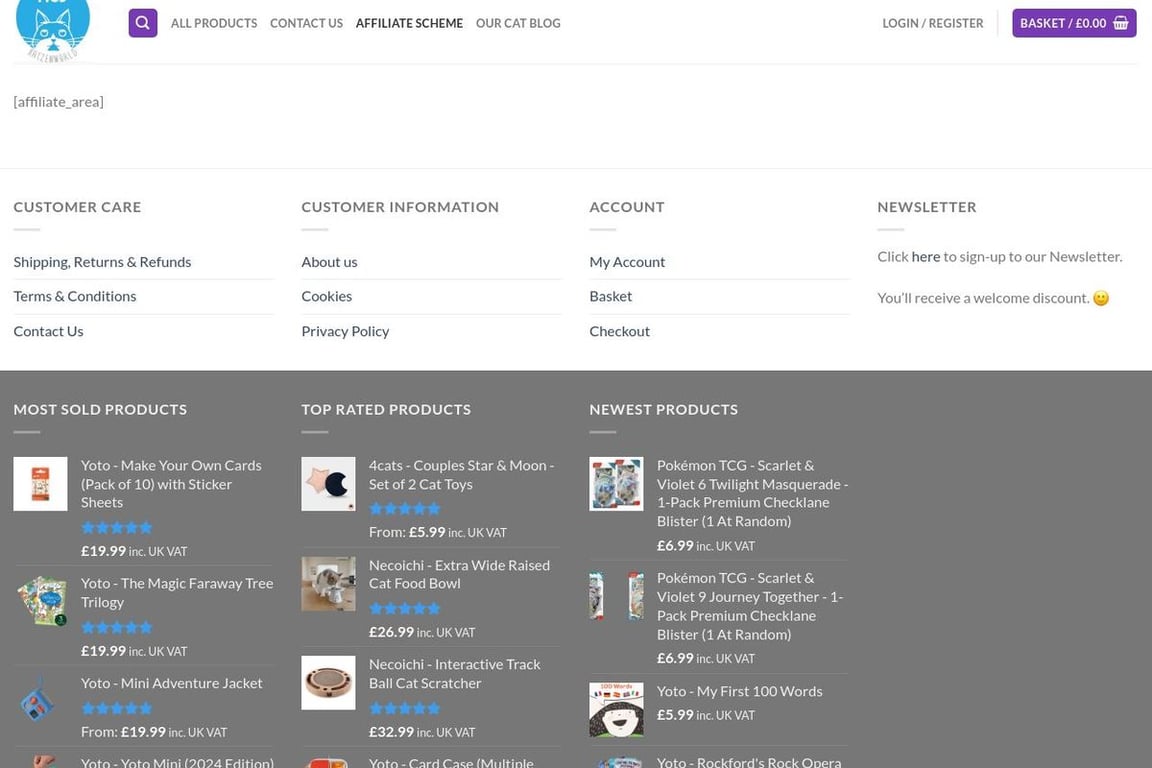 Katzenworld Shop affiliate program signup page