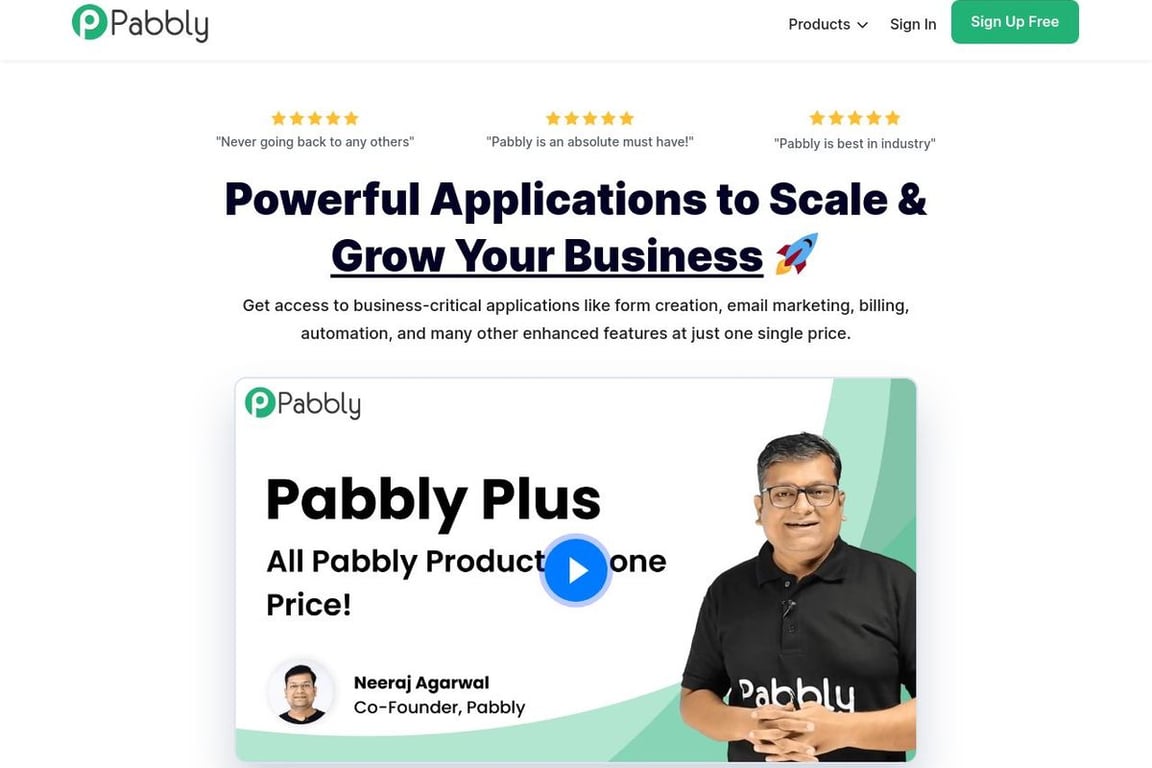 Pabbly homepage