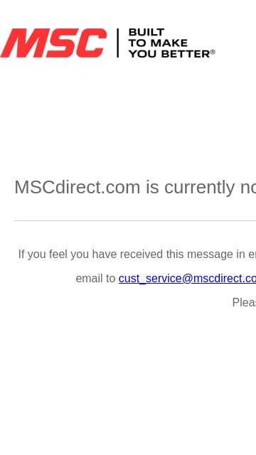 MSC Industrial Supply homepage