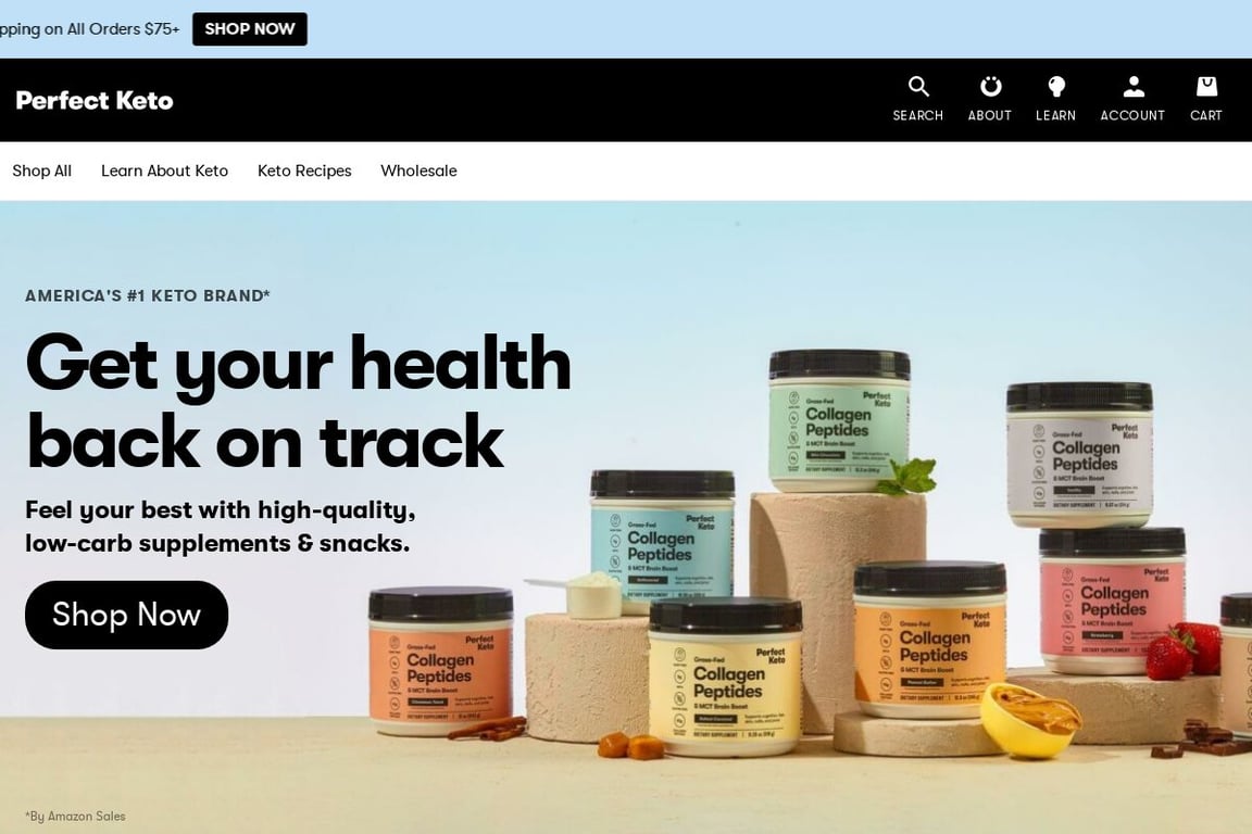 Perfect Keto homepage