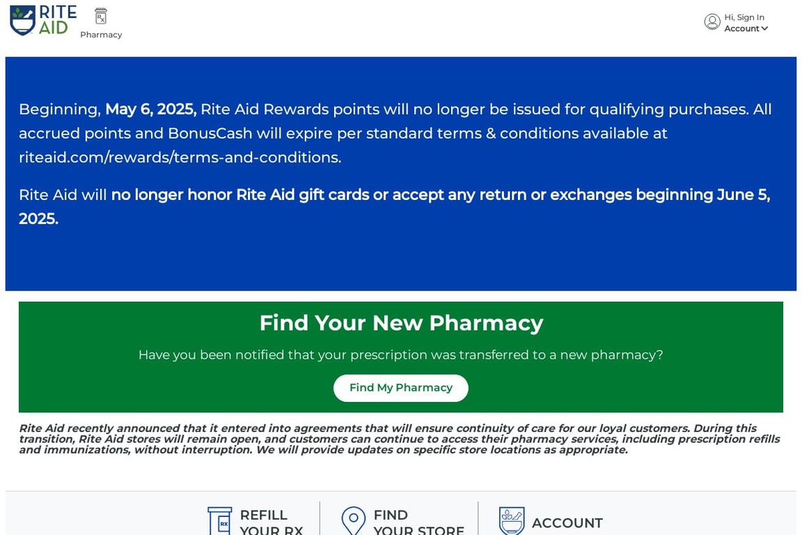 Rite Aid homepage