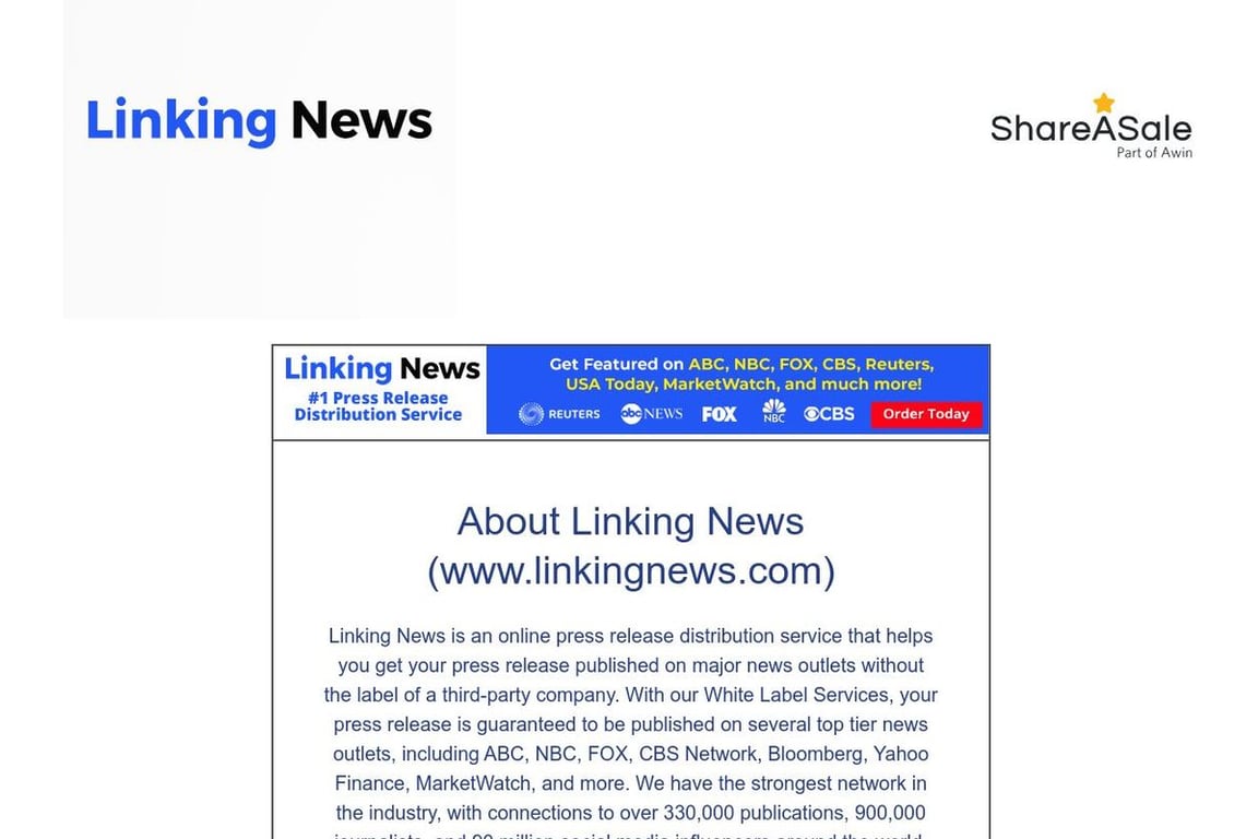 Linking News affiliate program signup page