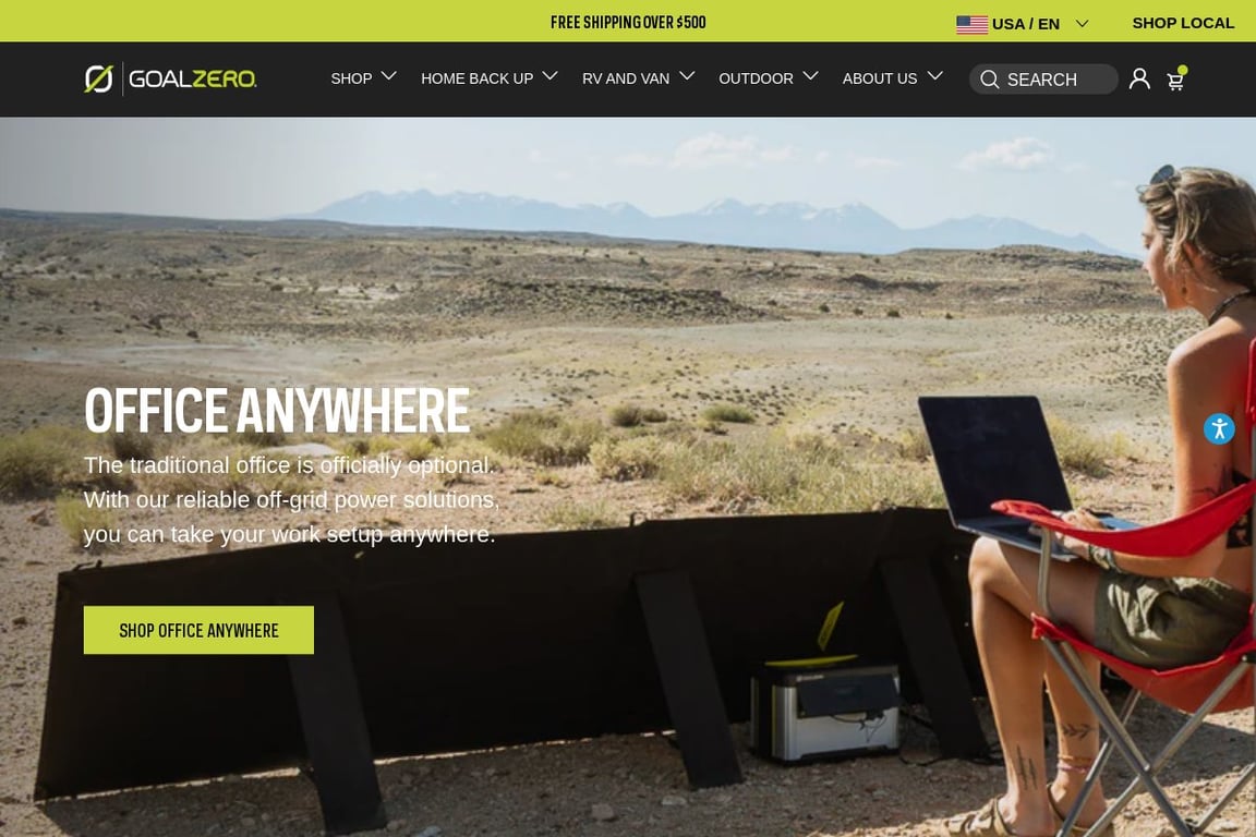 Goal Zero homepage