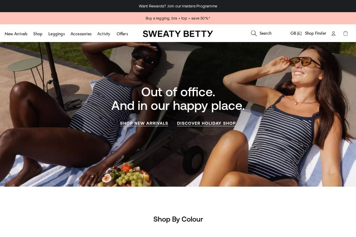 Sweaty Betty homepage