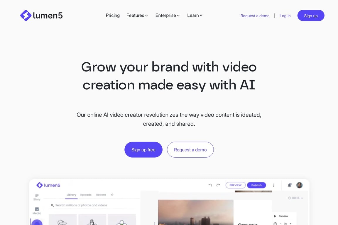 Lumen5 homepage