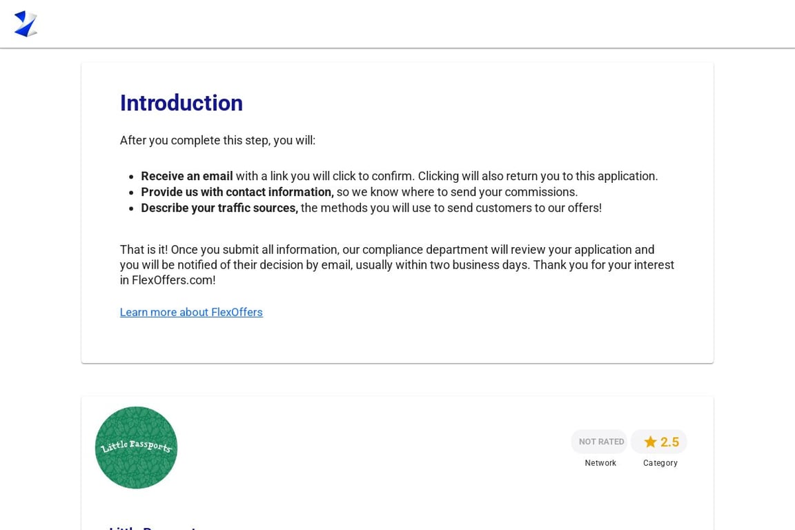 Little Passports affiliate program signup page