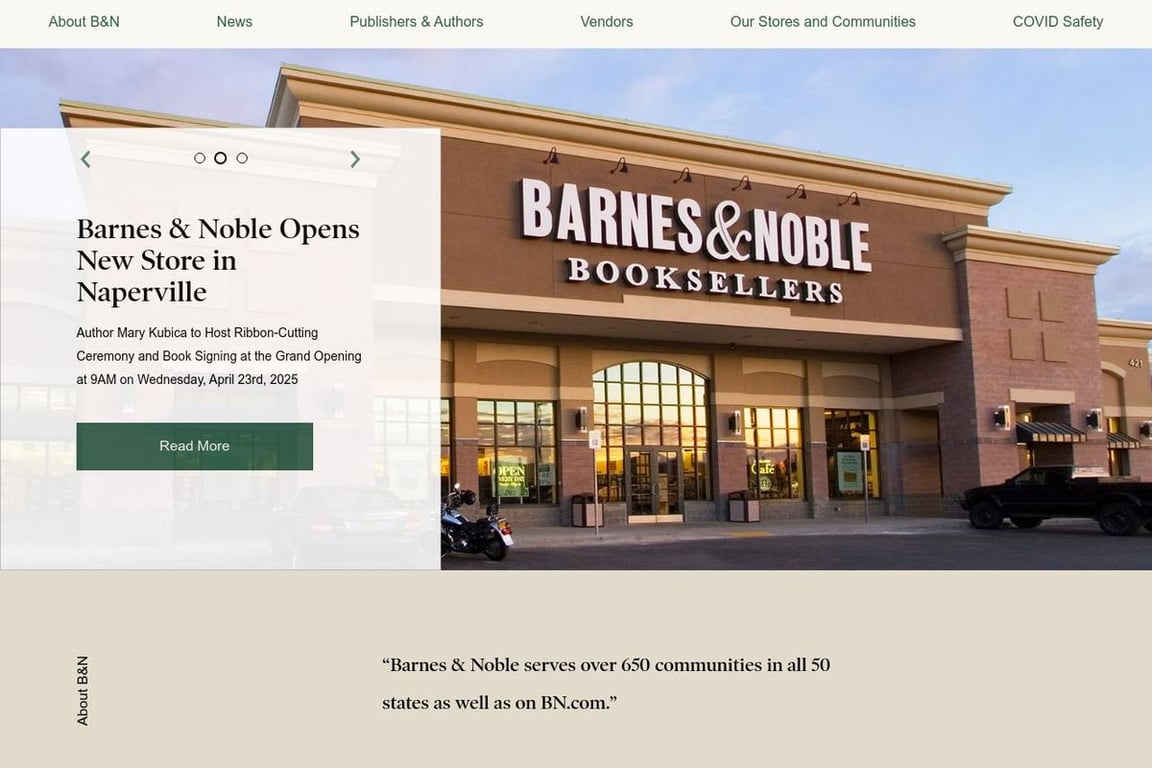 Barnes & Noble homepage