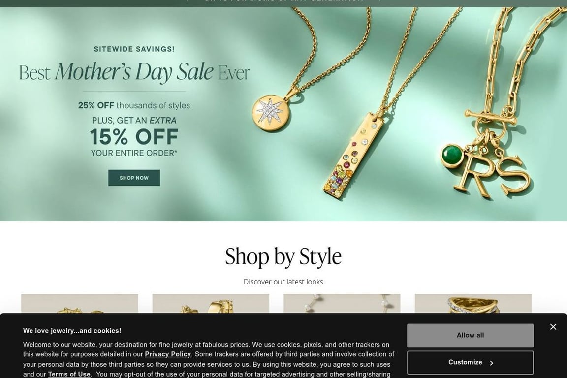 Ross-Simons homepage