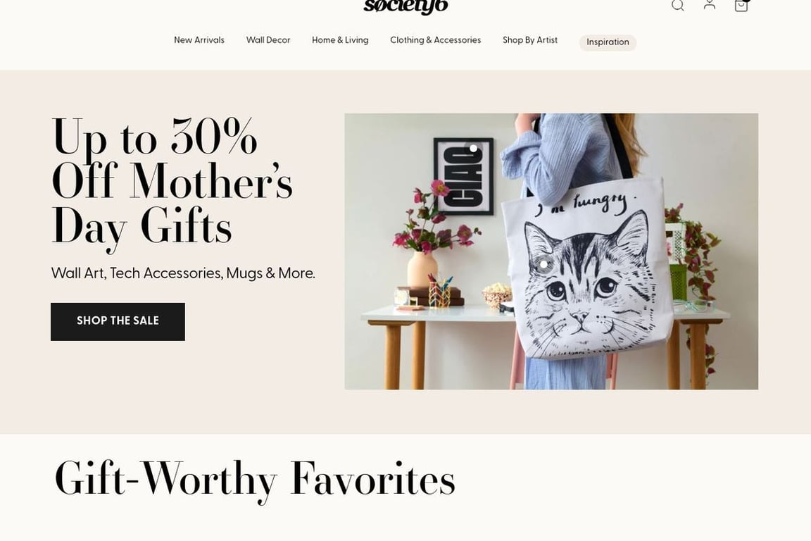 Society6 homepage