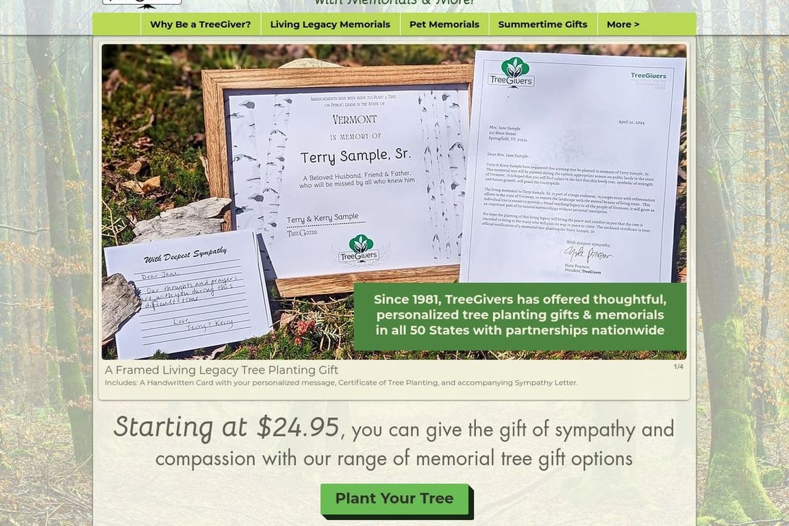 TreeGivers homepage