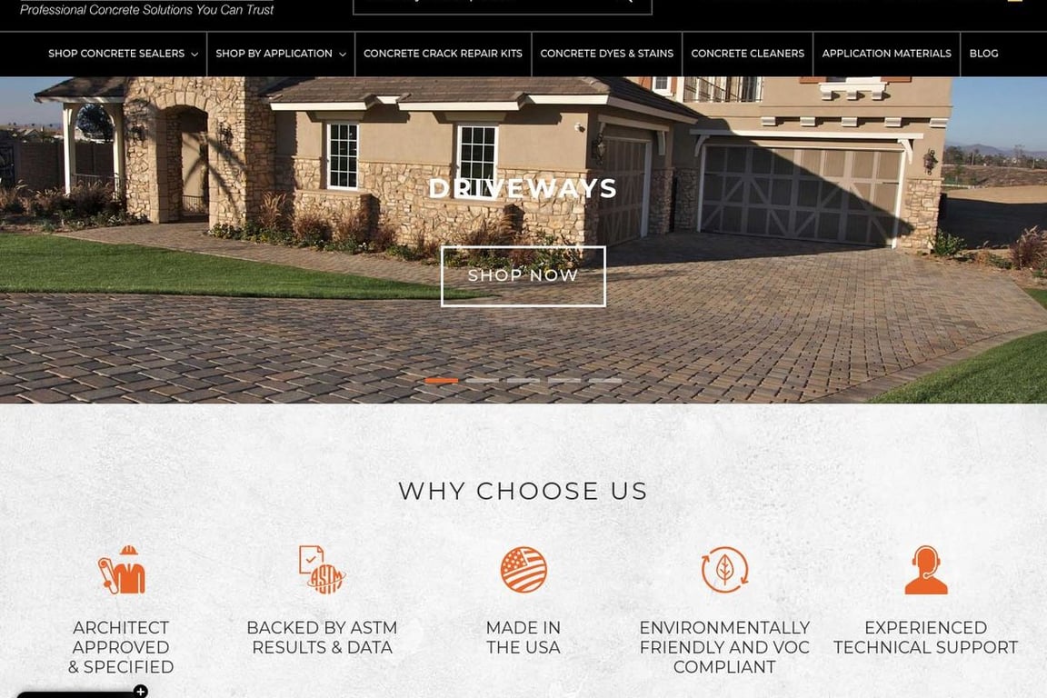 Concrete Sealers USA homepage