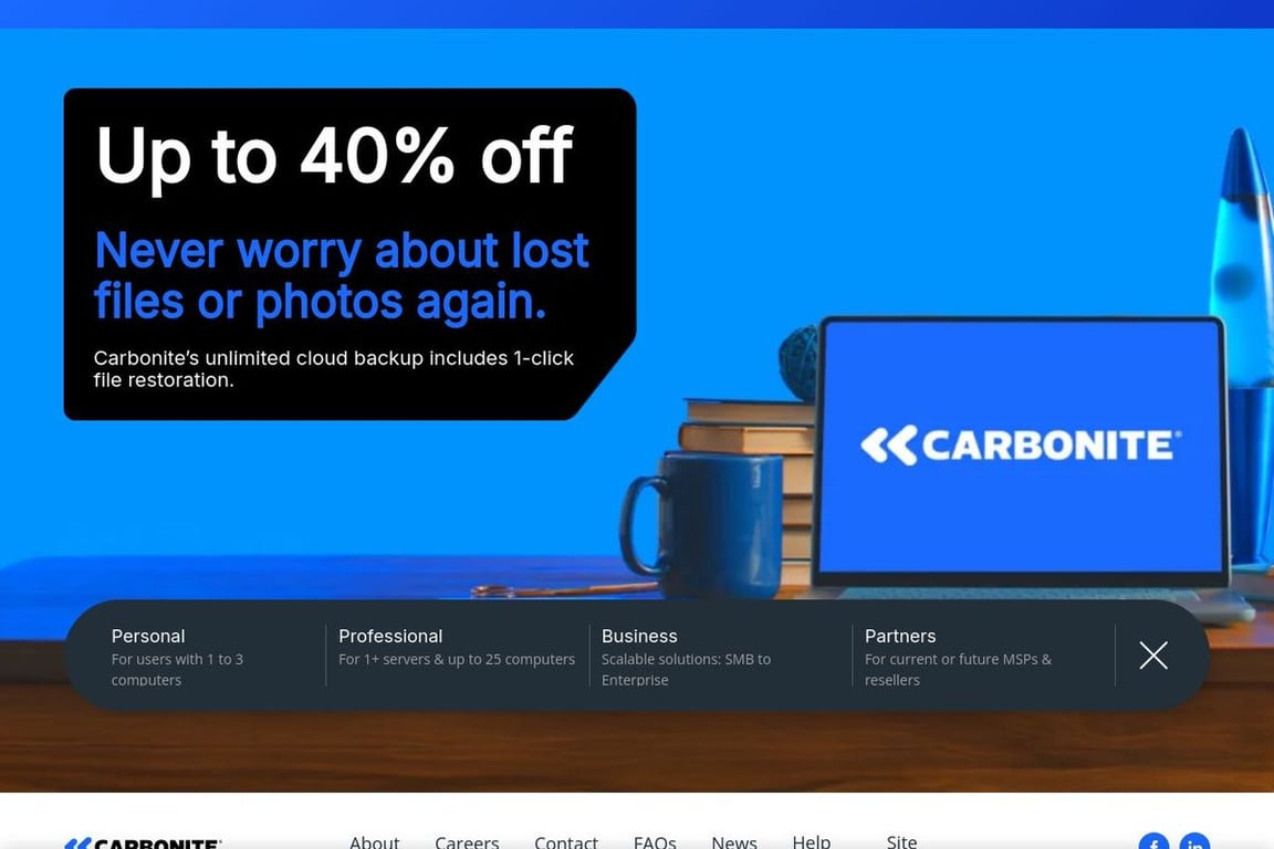 Carbonite homepage