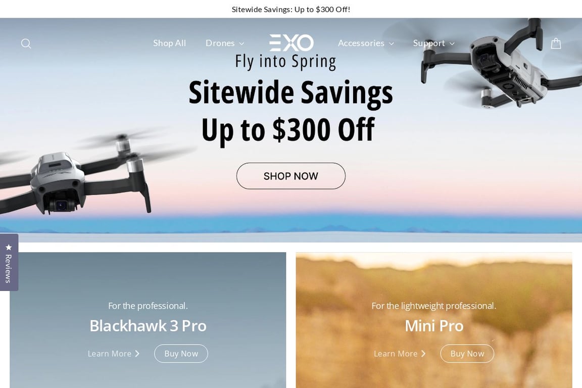 EXO Drones homepage