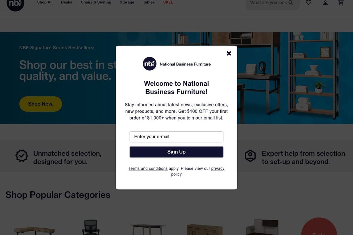National Business Furniture, Inc homepage