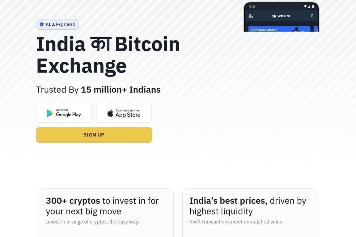 WazirX homepage