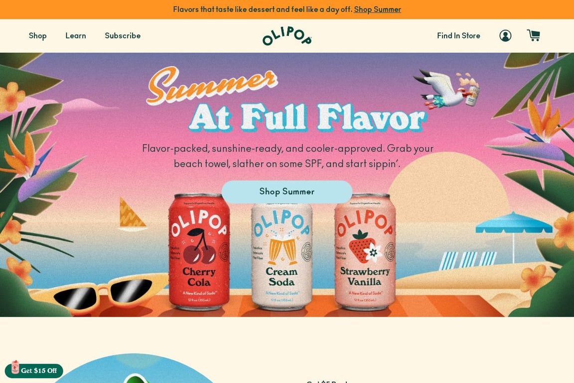 OLIPOP homepage