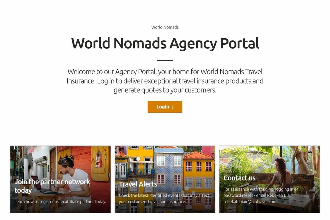 World Nomads affiliate program signup page