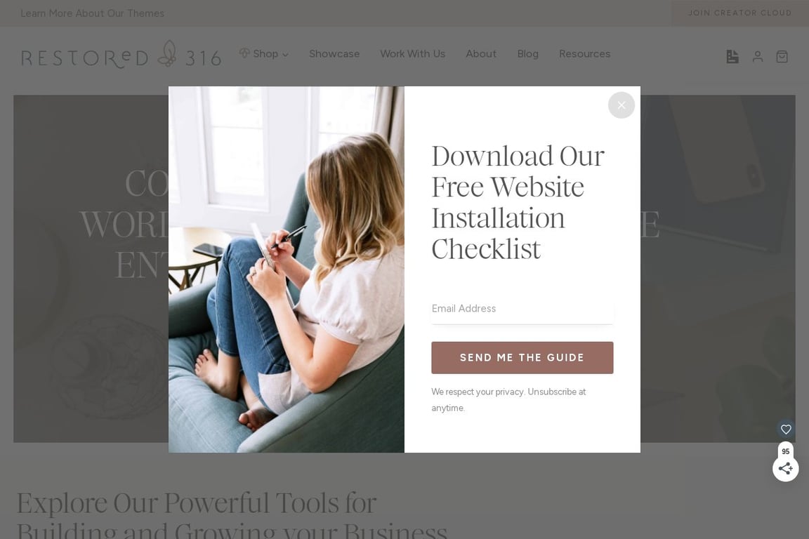 Restored 316 Designs homepage