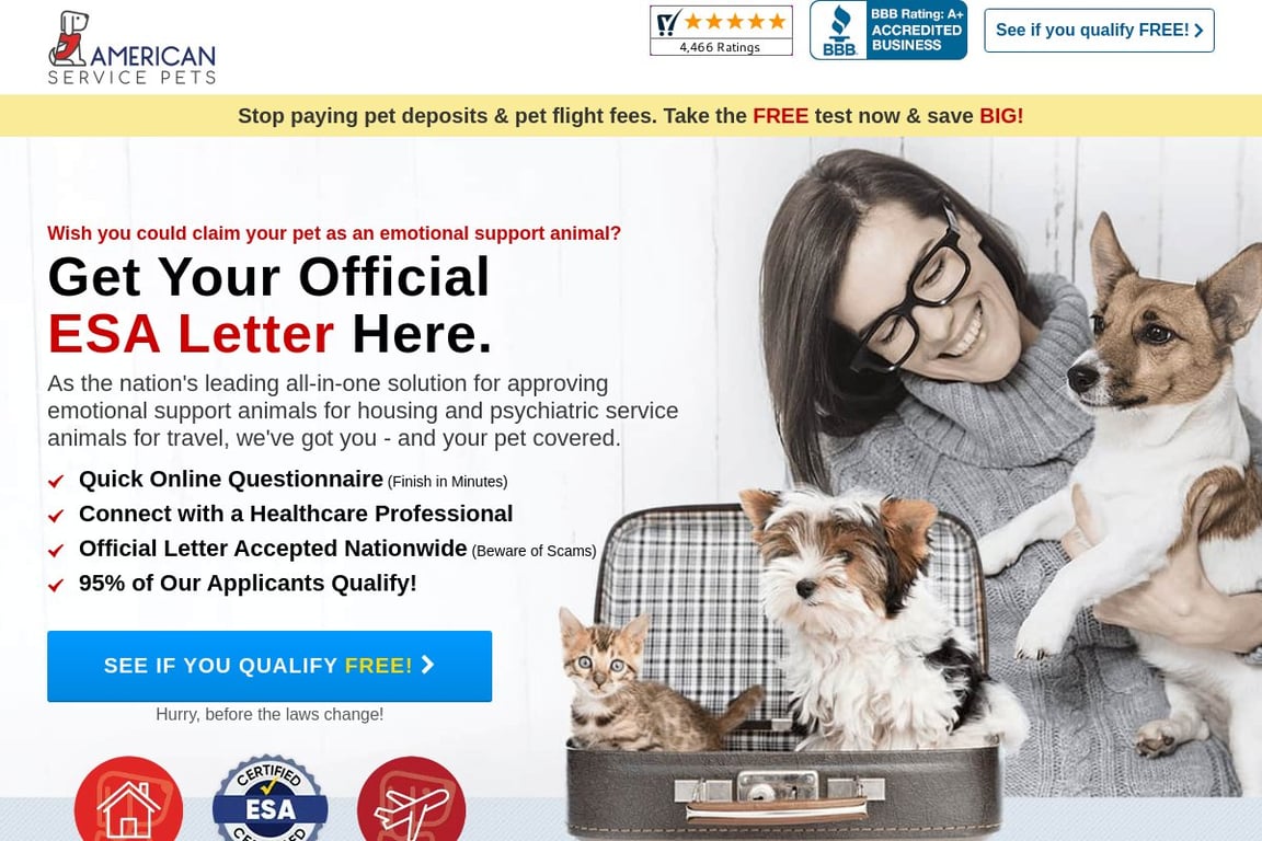 American Service Pets homepage