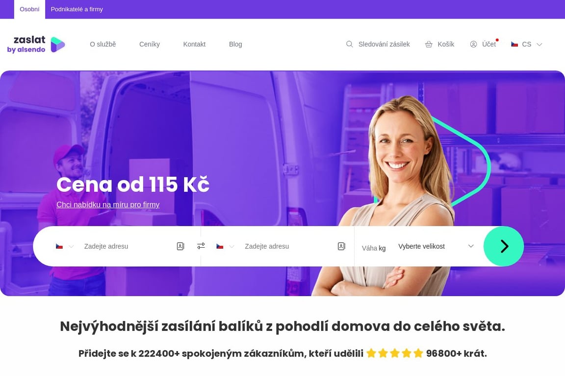 Zaslat homepage