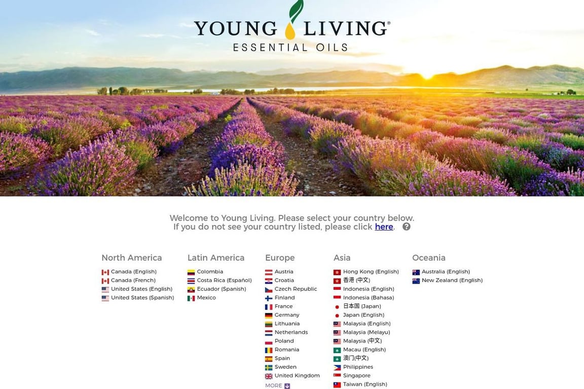 Young Living homepage
