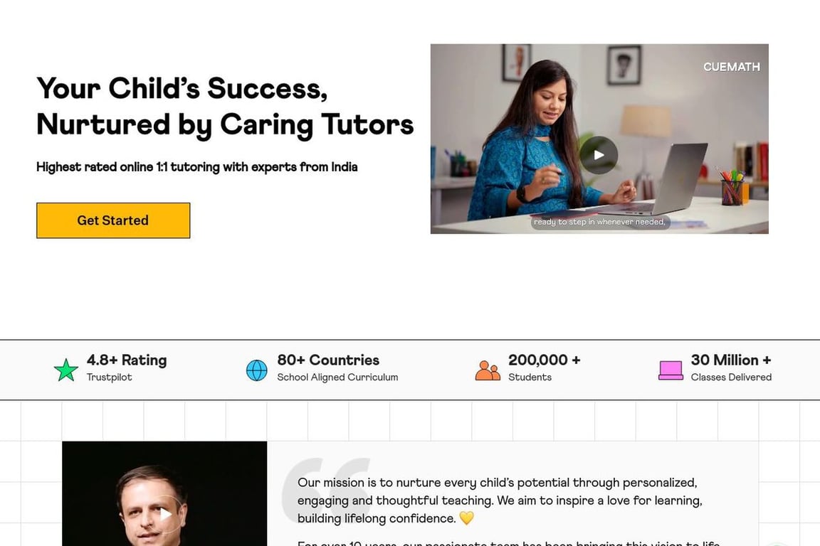 CueMath homepage