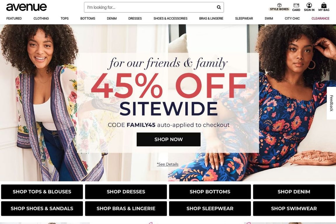 Avenue homepage