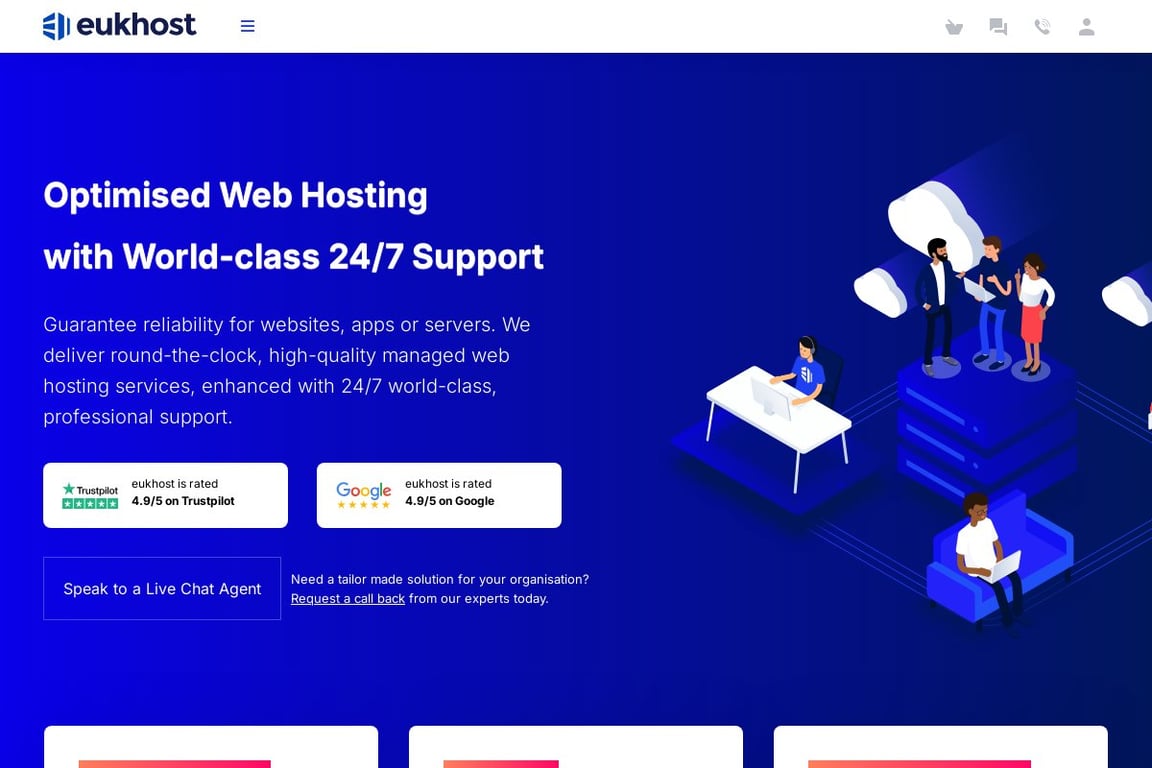 EUKhost Ltd homepage