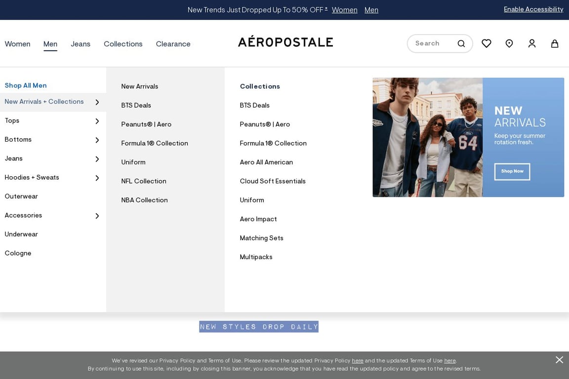 Aeropostale homepage