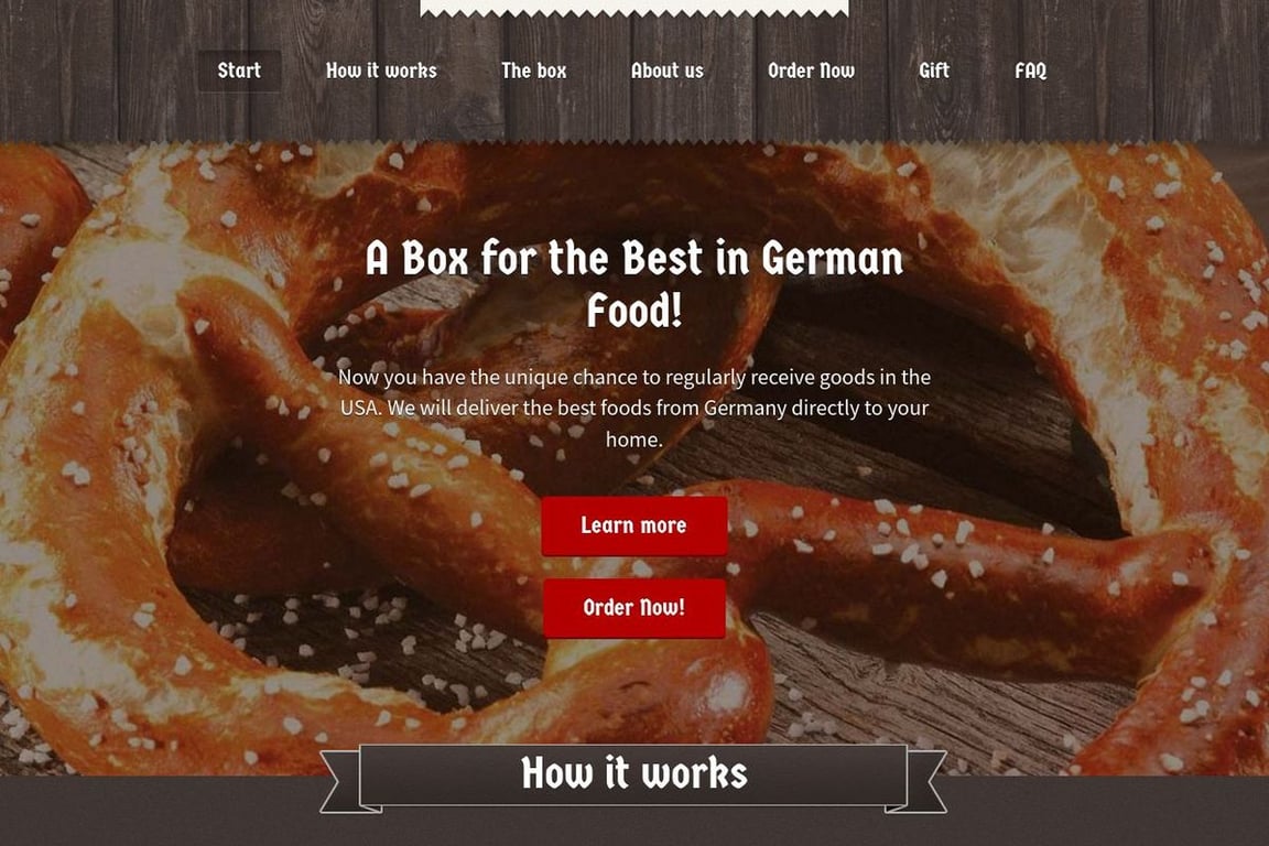 German Food Box homepage