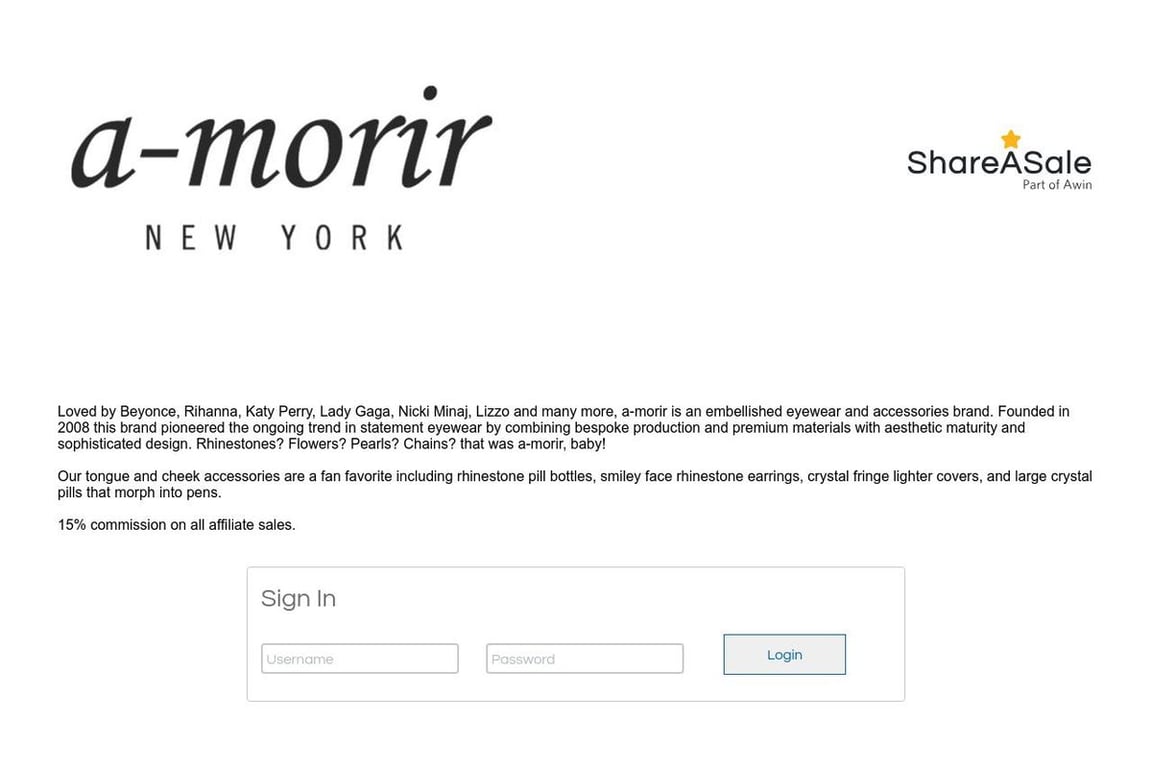 A-Morir affiliate program signup page