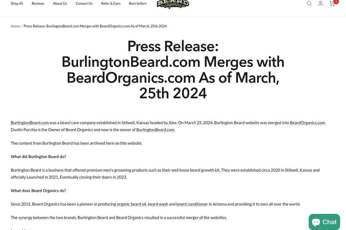 Burlington Beard homepage