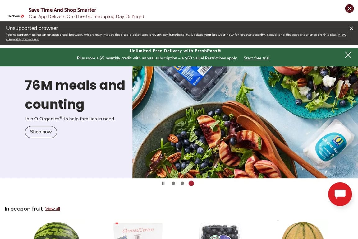 Safeway homepage