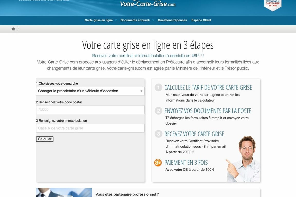 Votre Carte Grise FR homepage