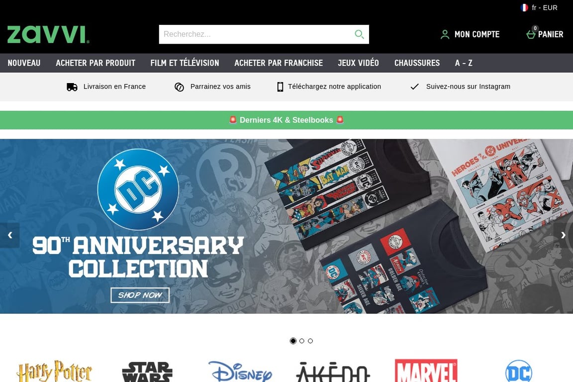 Zavvi FR homepage