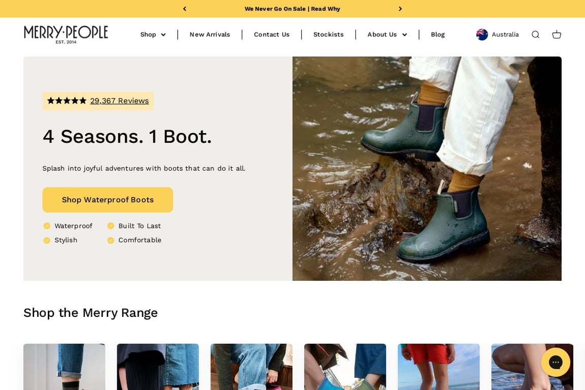 Merry People homepage