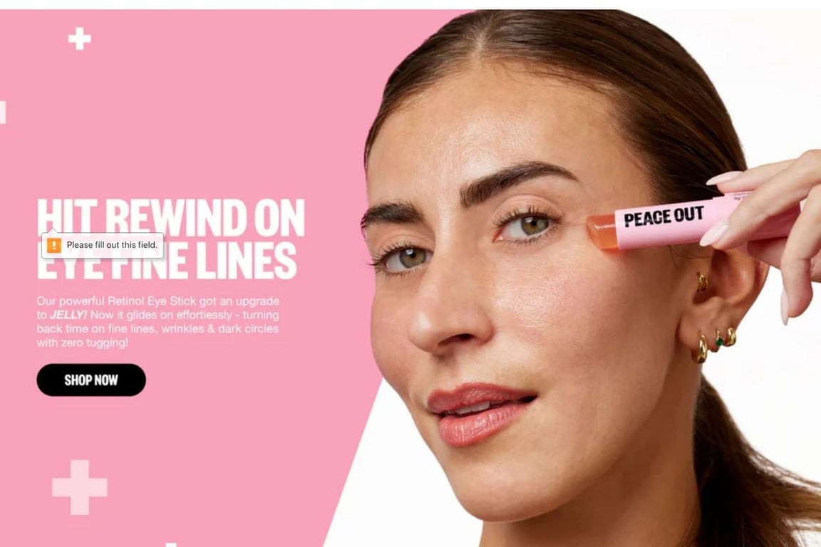 Peace Out Skincare homepage