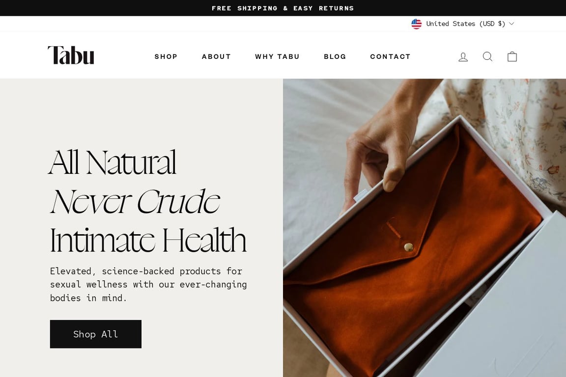 Tabu homepage