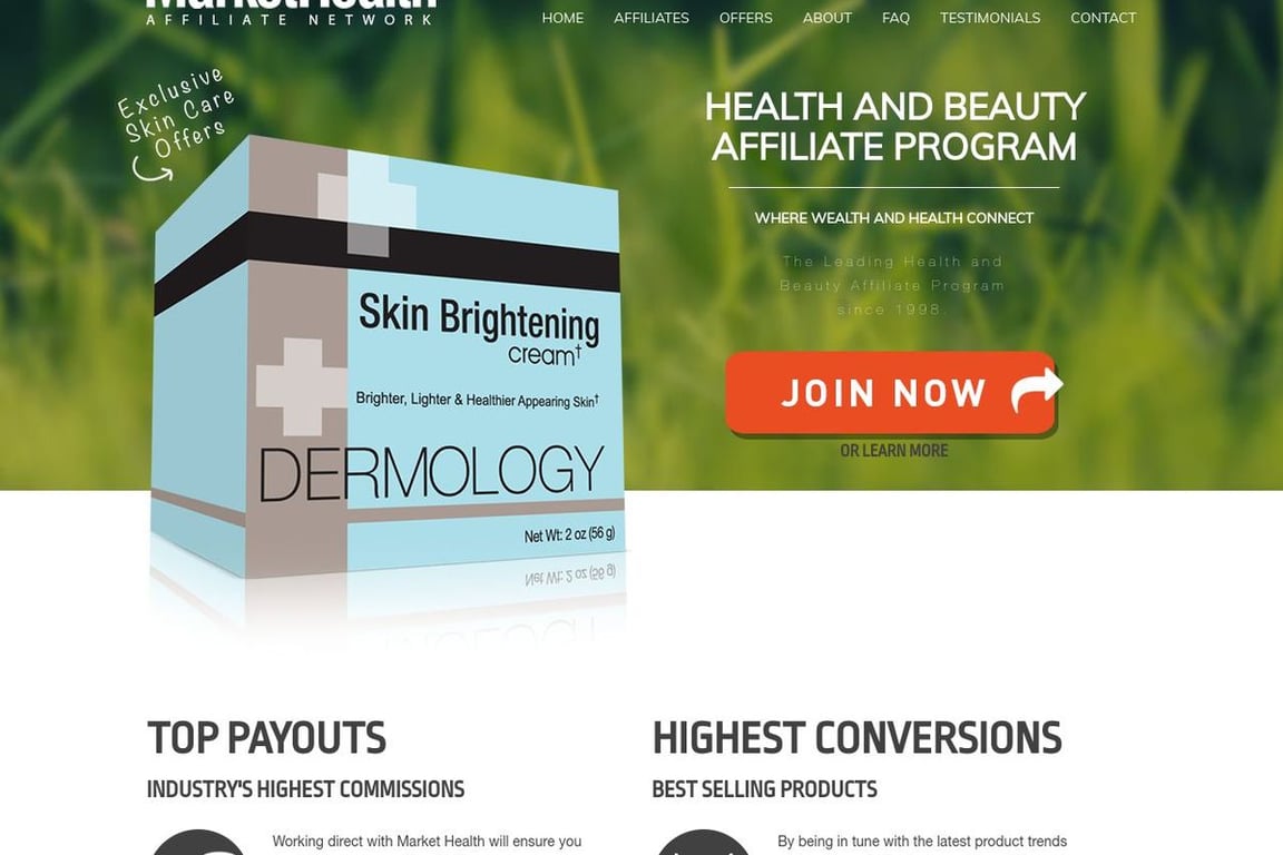 Market Health homepage