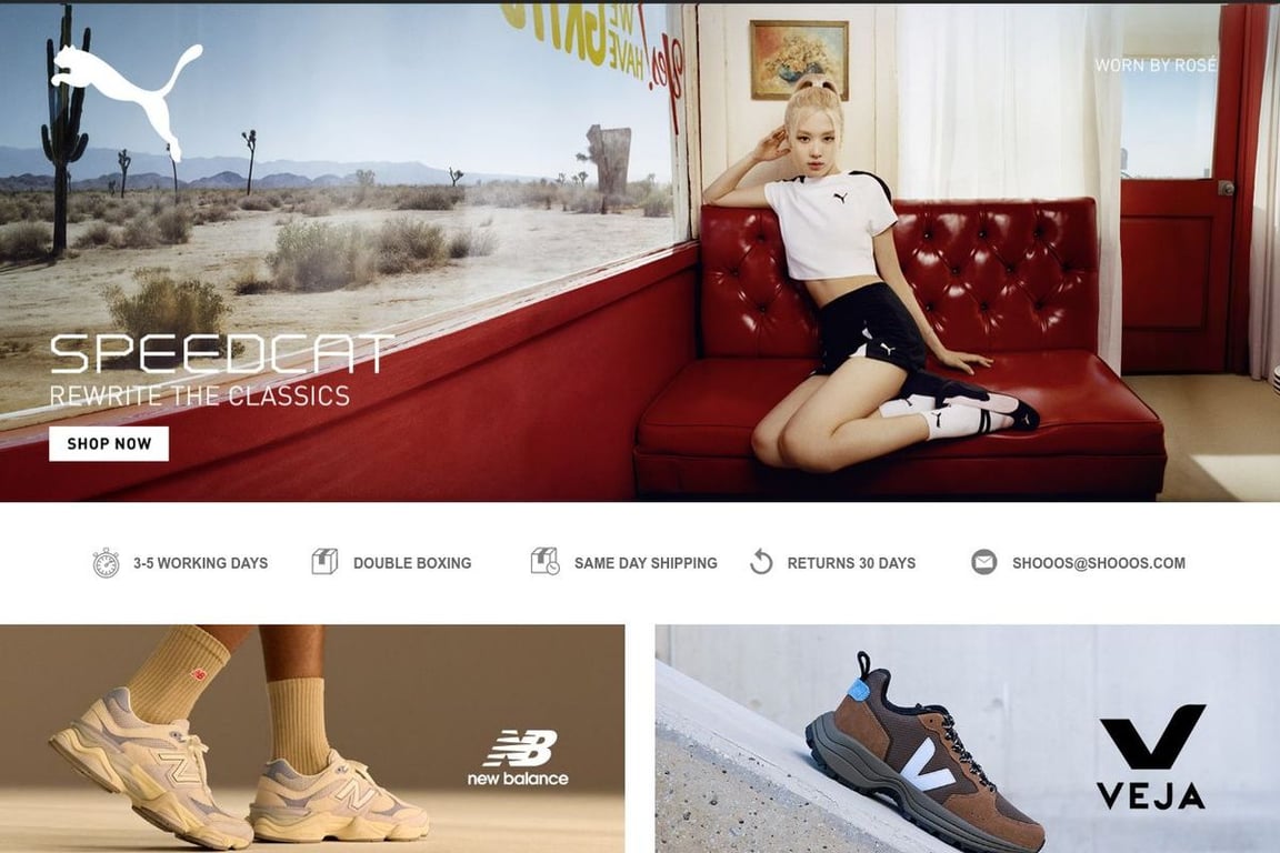 Shooos homepage