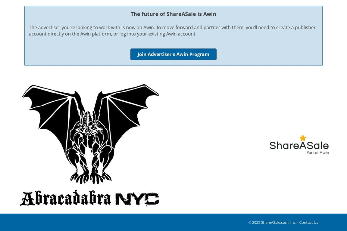 Abracadabra NYC affiliate program signup page