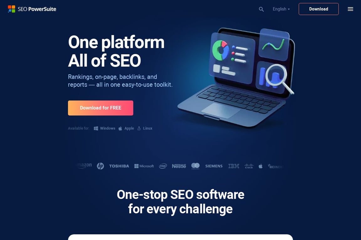 SEO PowerSuite homepage