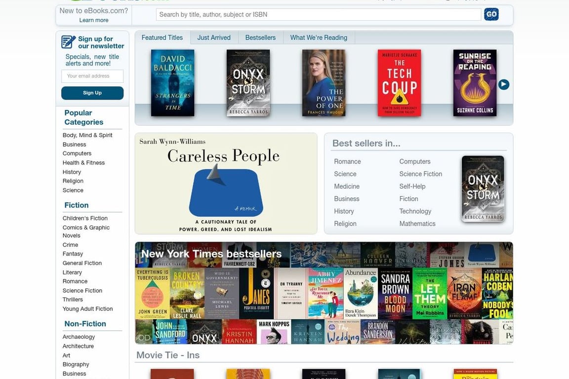 EBooks.com homepage