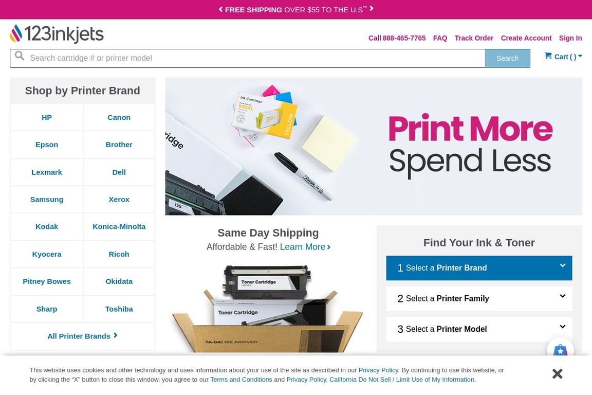 123Inkjets homepage