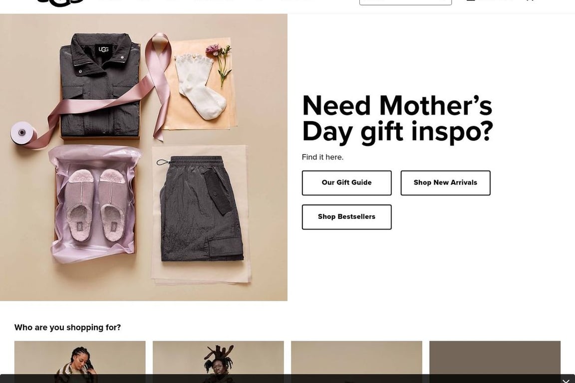 UGG homepage