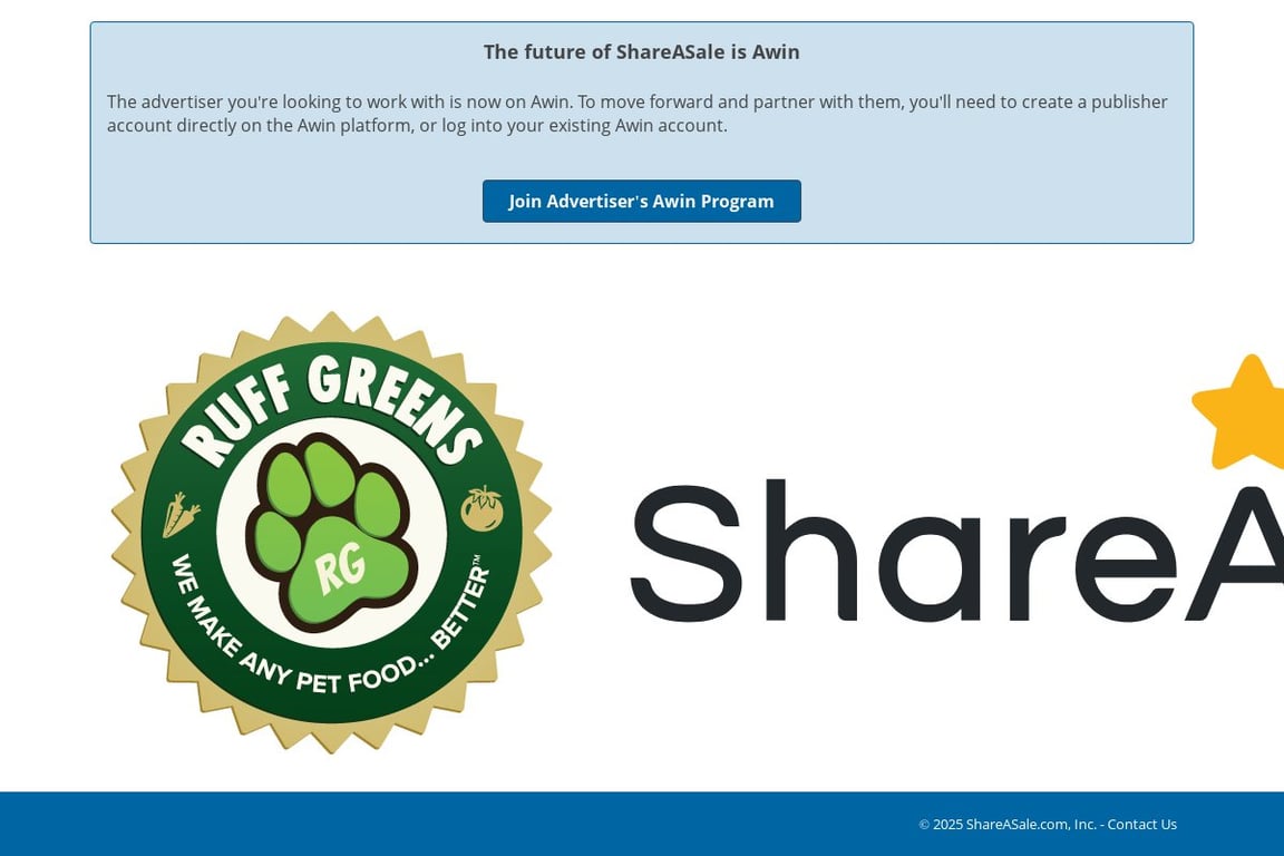 Ruff Greens affiliate program signup page