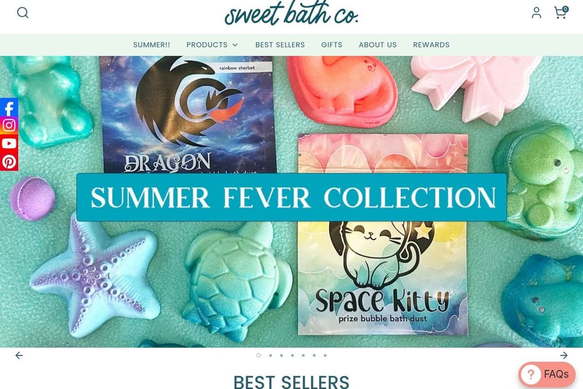 Sweet Bath Co homepage