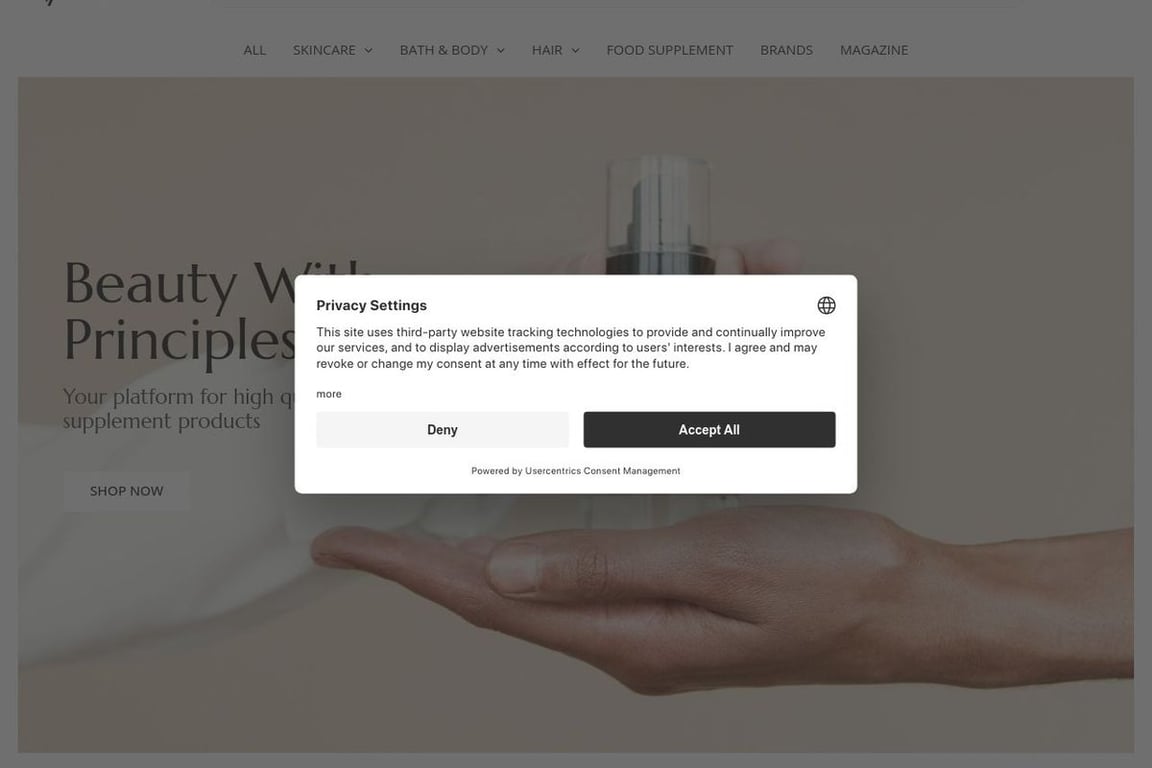 Envi Naturals INT homepage