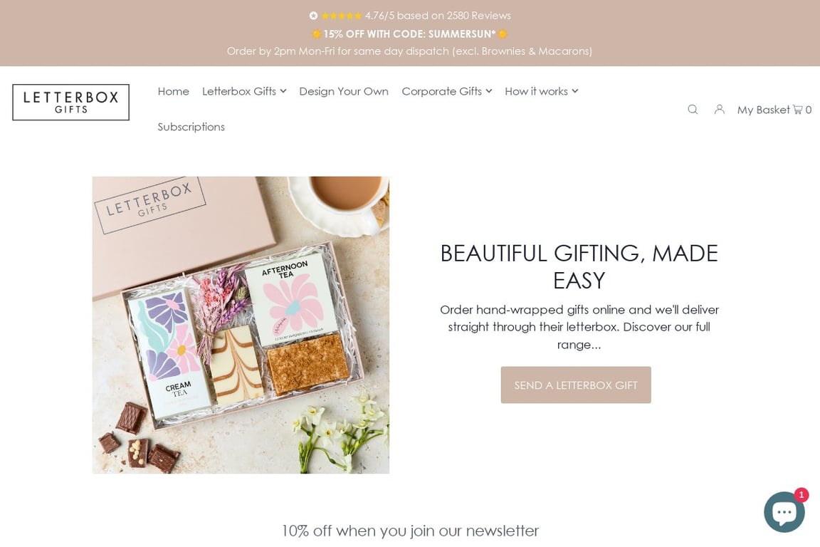 Letterbox Gifts homepage